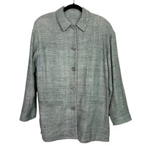 Burberry l Vintage 100% Silk Blazer Button Jacket Size 4